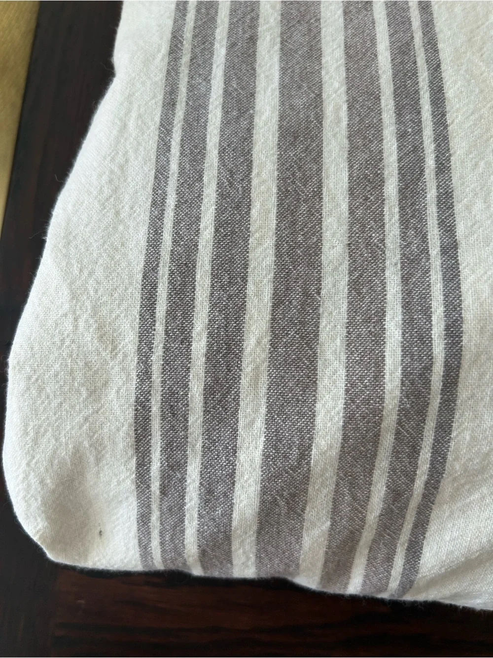Pottery Barn Linen Blend Creamy White and Gray Striped Curtains (2) 50X80